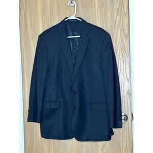 Calvin Klein‎ Men's Suit Jacket Single Breasted 100% Wool 2 Buttons Black Sz 46R